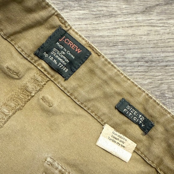 J.Crew City Fit Khaki Utility Skirt Size 12 Tan Cotton Blend Stretch 77388 - Picture 3 of 9